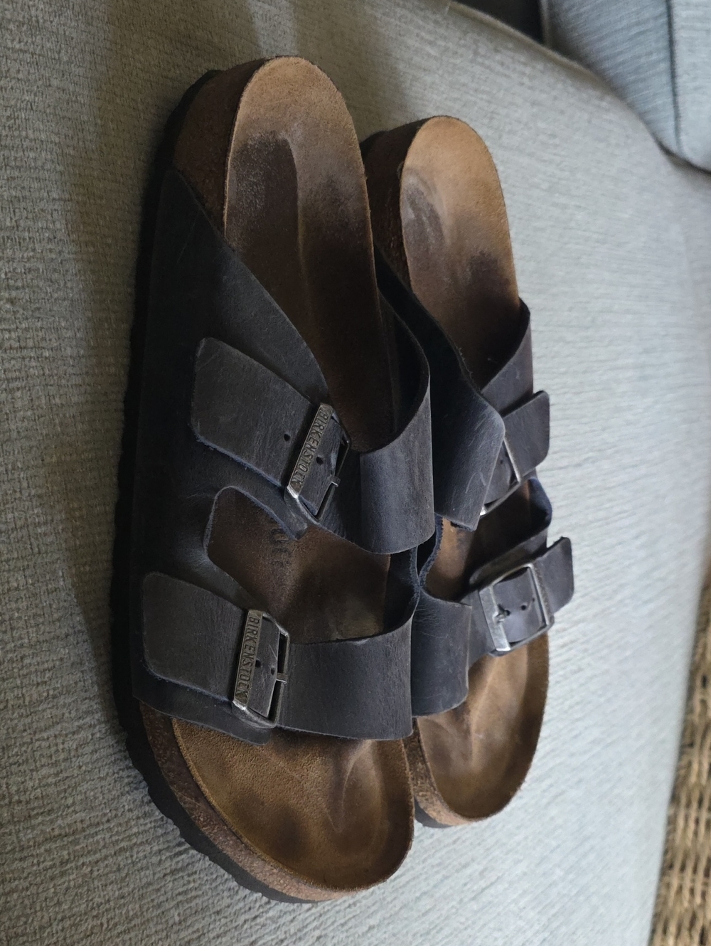Birkenstock Men's Dark Brown Arizona Two-Strap Sandals